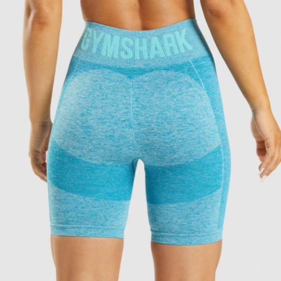 GYMSHARK Flex Cycling Shorts in Hydro Teal Marl - Picture 4 of 8